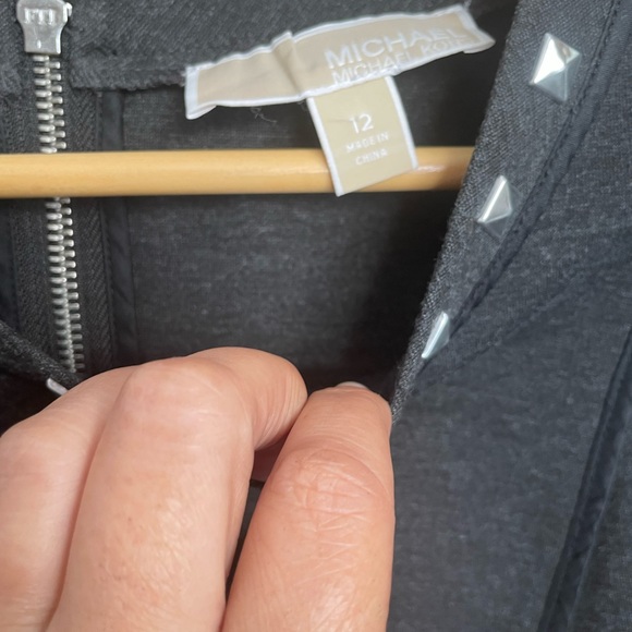 Michael Kors Grey A line midi dress with silver studs - Picture 3 of 3